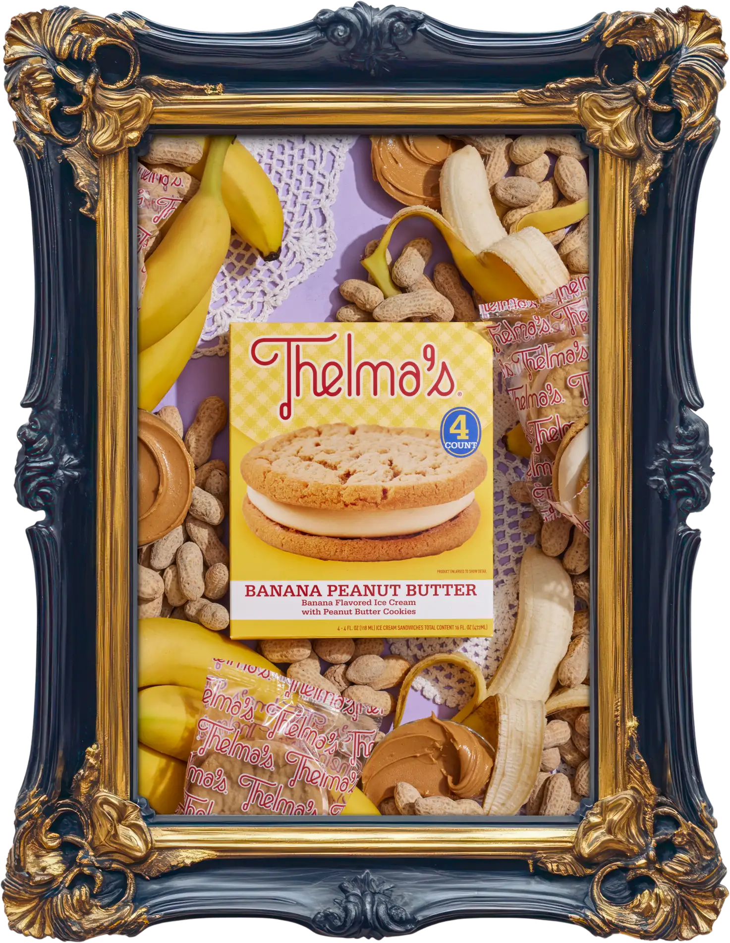 Thelma's Banana Peanut Butter Ice Cream Sandwiches