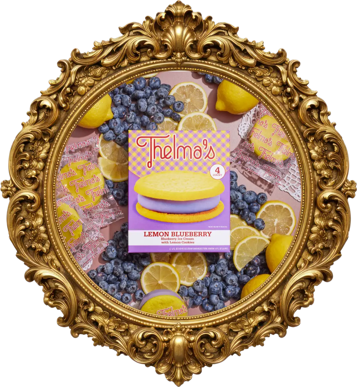 Thelma's Lemon Blueberry Ice Cream Sandwiches